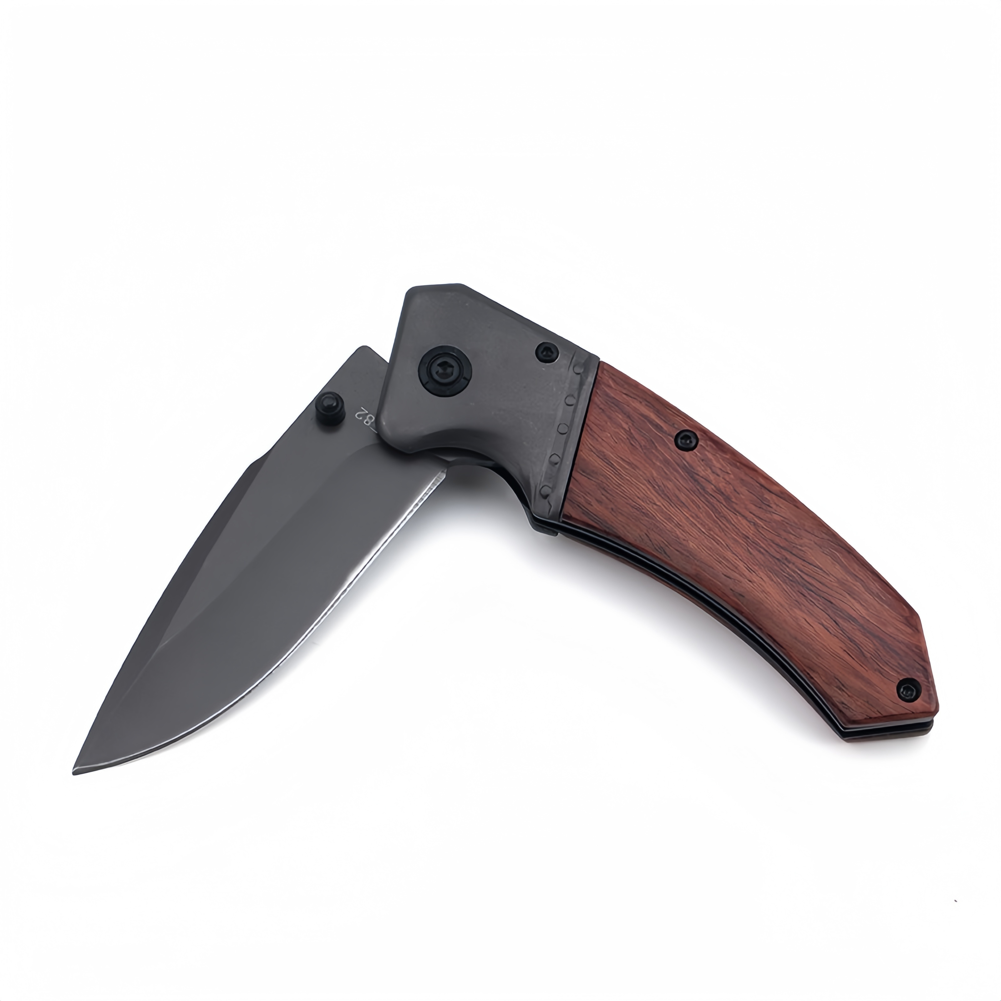 Custom Wholesale Portable Outdoor Folding Sharp Self-Defense Camping Hunting Survival Tactical Wood Handle Knife