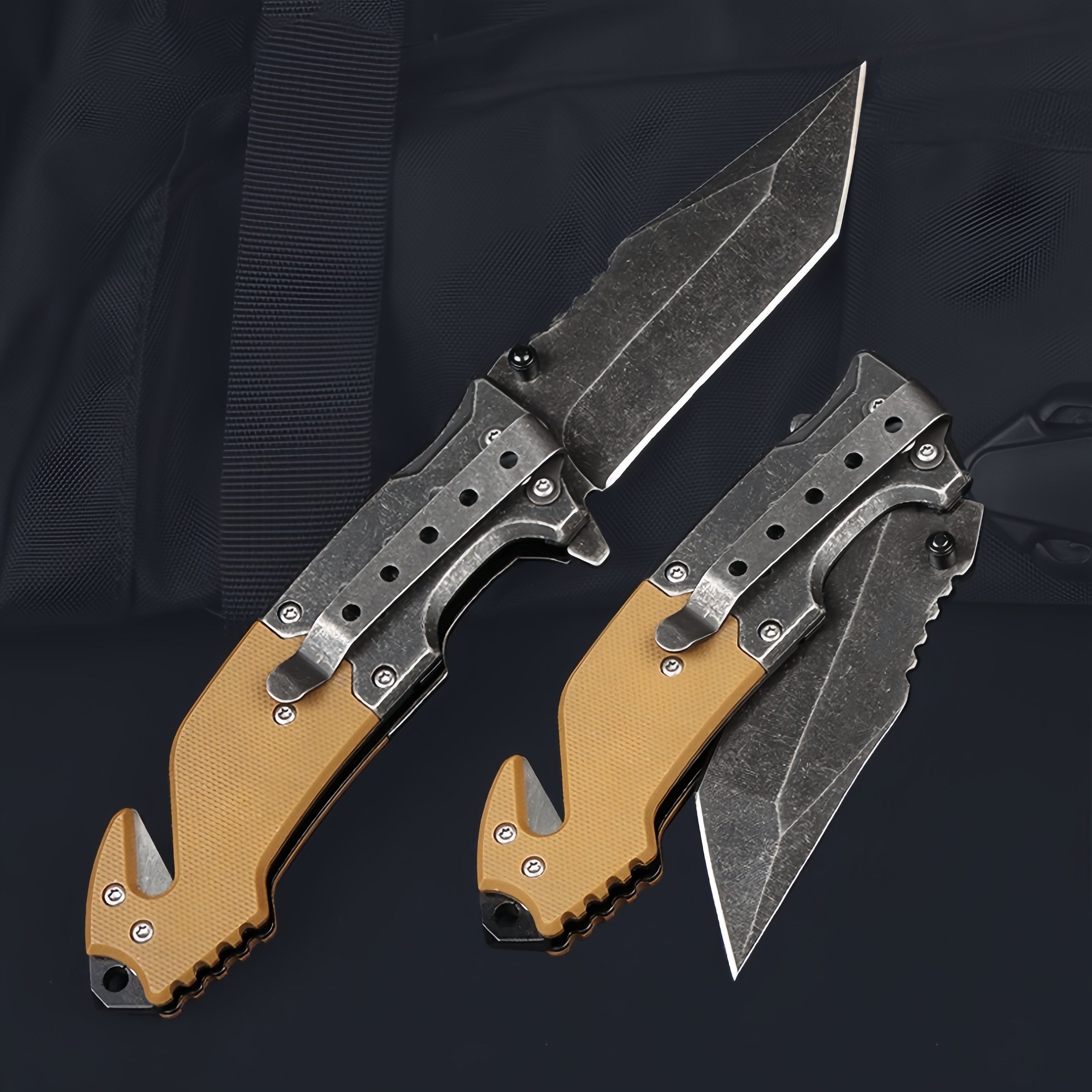 New arrival outdoor self defense camping blade handmade G10 hunting survival folding pocket knife