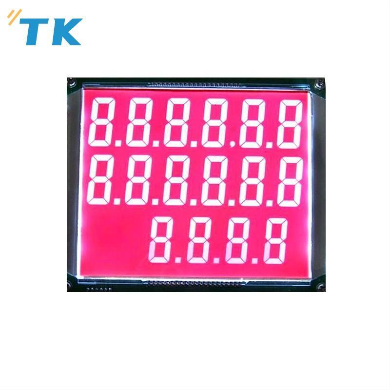 Factory price custom 7 Segment digits red or orange backlight  fuel dispenser lcd display