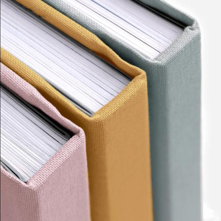 Linen Cover Book A5 Wholesales Hard Dotted Office Stationary Custom Linen Hemp Canvas Cover Notebook Book Printing