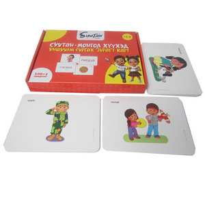 Educational learning talking flash cards emotions A-Z kids learning cards custom printing