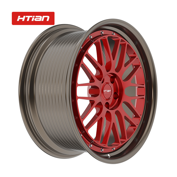 HTian Custom Deep Lip 6061 Aluminum 2 Piece Volk Racing Rims 5X120 Forged Wheels 22 Inch