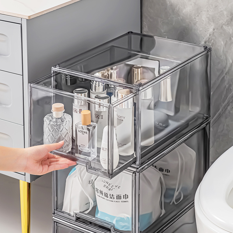 Wholesale Clear Multifunction Big Capacity Acrylic Storage Organizer Box Home Bathroom Large Pull-Out Cosmetic Storage Drawers