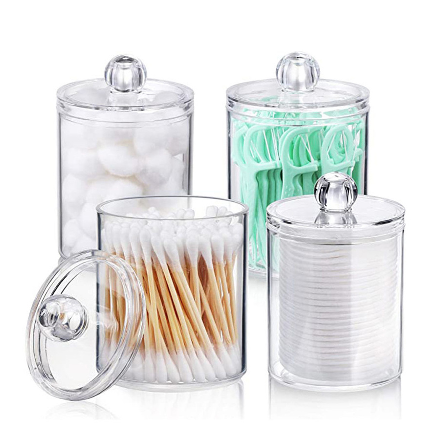 Multipurpose Clear Plastic Cotton Pad Holder & Swab Storage Container Dispenser Acrylic Cotton Bud Ball and Swab Holder