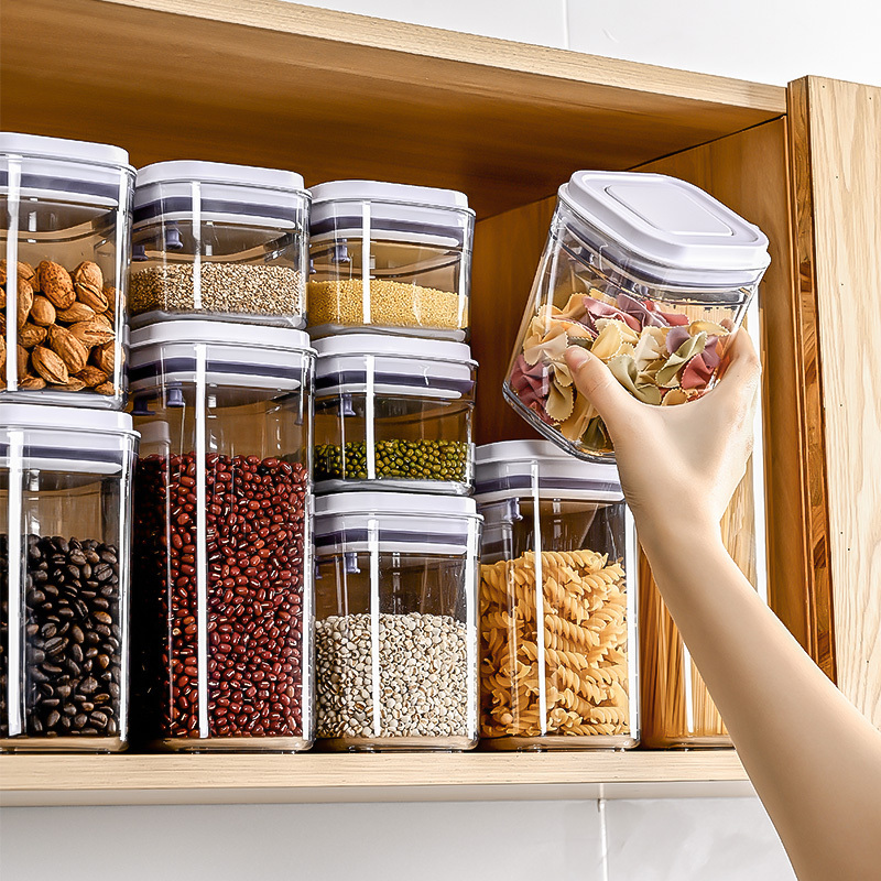 BPA Free Airtight POP Up Container Pantry & Kitchen Food Storage Container Bins and Boxes for Dry Food, Cereal, Nuts, Snacks