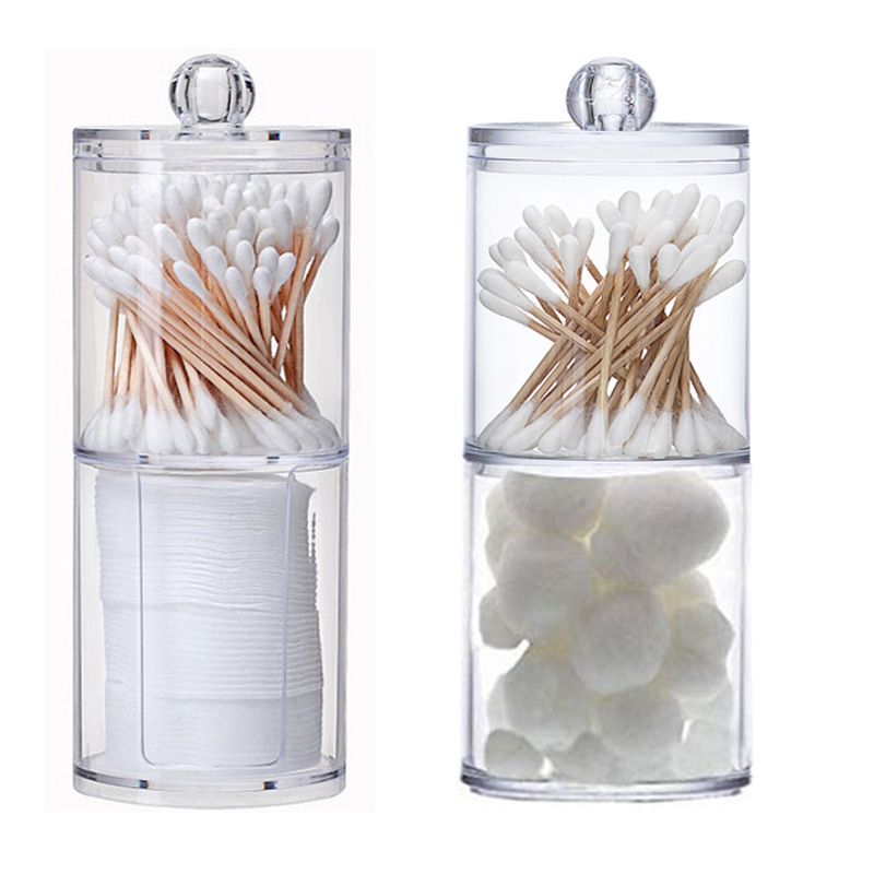 Multipurpose Clear Plastic Cotton Pad Holder & Swab Storage Container Dispenser Acrylic Cotton Bud Ball and Swab Holder