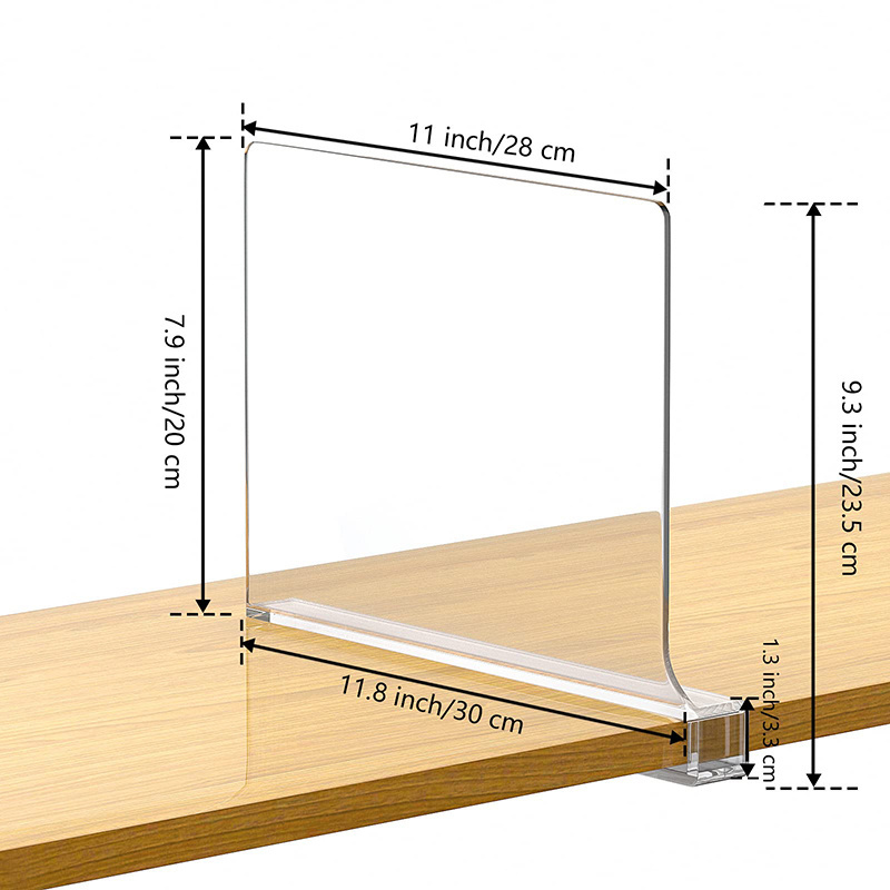 Wholesale Vertical Adjustable Shelf Dividers for Closet Organization Durable Clear Acrylic Divider Organizer for Clothing