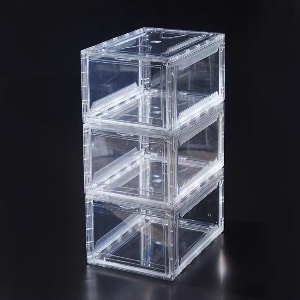 Wholesale Shoe Organizers Storage Box Magnetic Drop Front Foldable Acrylic Shoebox Transparent Stackable Plastic Shoe Boxes