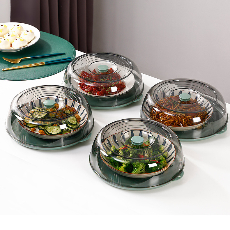 Multilayer Stackable Dust Proof  Plate Food Cover Round Dish Cover Clear Plastic Insulation Food Cover