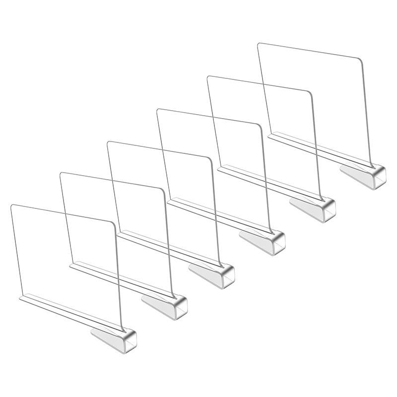 Wholesale Vertical Adjustable Shelf Dividers for Closet Organization Durable Clear Acrylic Divider Organizer for Clothing