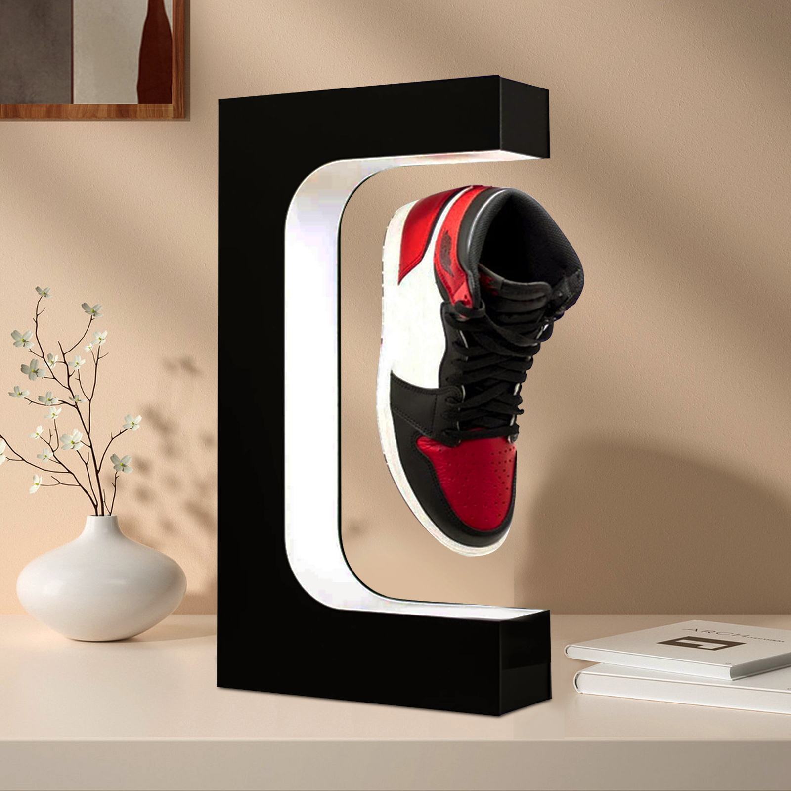 Luxury Style 360 Rotation Magnetic Floating Shoe Rotating Display Stand Magnetic Levitation Acrylic Shoes Display Racks