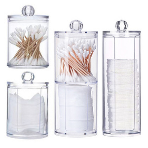 Multipurpose Clear Plastic Cotton Pad Holder & Swab Storage Container Dispenser Acrylic Cotton Bud Ball and Swab Holder