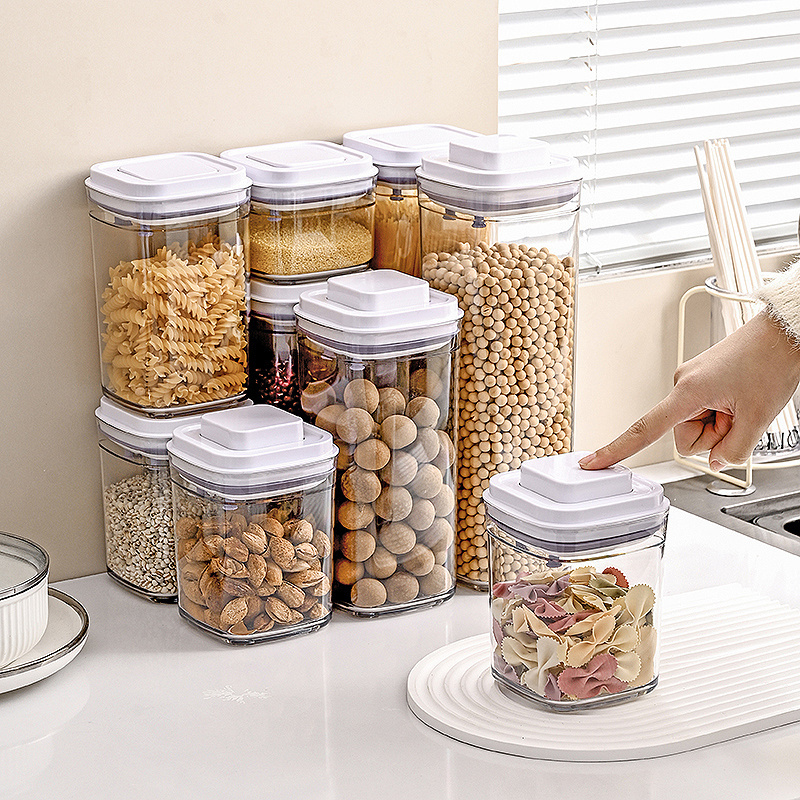 BPA Free Airtight POP Up Container Pantry & Kitchen Food Storage Container Bins and Boxes for Dry Food, Cereal, Nuts, Snacks