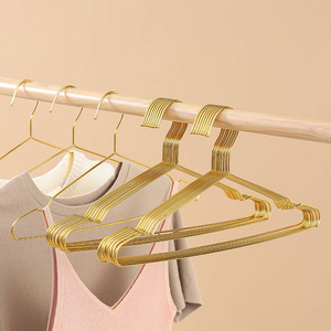 Custom luxury gold boutique hangers wire metal wet gold hanger rack