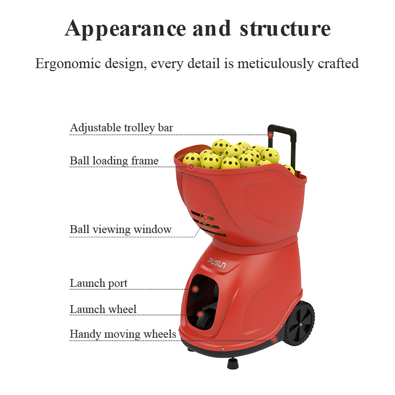 2023 Hot Sales Automatic Electronics Pickleball Ball Machine With Remote APP control  PUSUN PP-8001