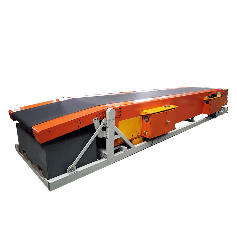 Automatic Bag Loading Reversible Movable Telescopic Slat Belt Conveyor With Lift System