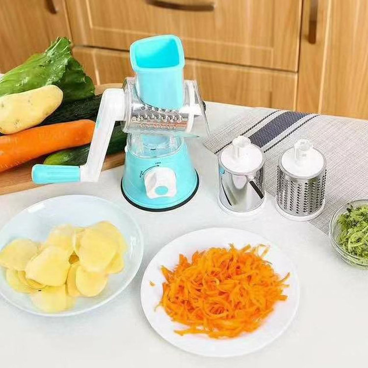 Multifunctional Vegetable Cutter Hand-rotating Grater 3 in 1 Drum Cutter Vertical 4 in 1 Slicer