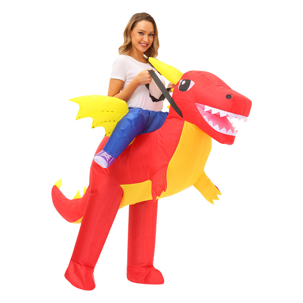 Popular Hot Selling Halloween cosplay Dinosaur Riding walking Costume Inflatable suit