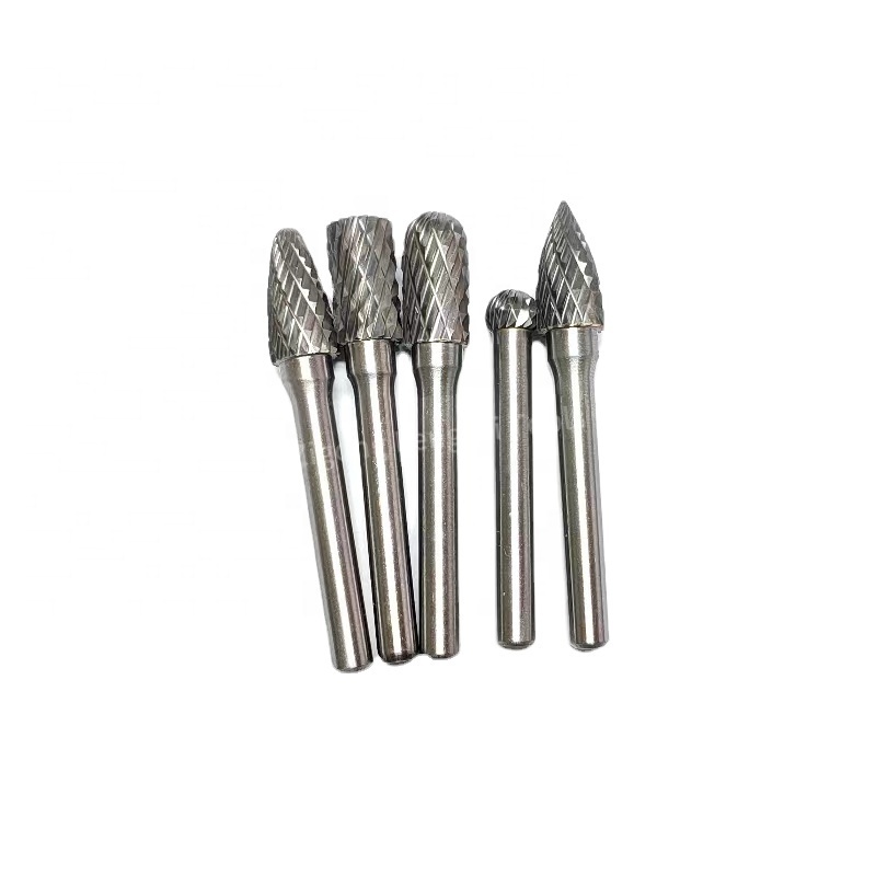 B-type Shank Burrs Tool Bit 6mm Double Cut Carving Grinder Bit Engraving Tungsten Carbide Burr Set Rotary File Tungsten Bur