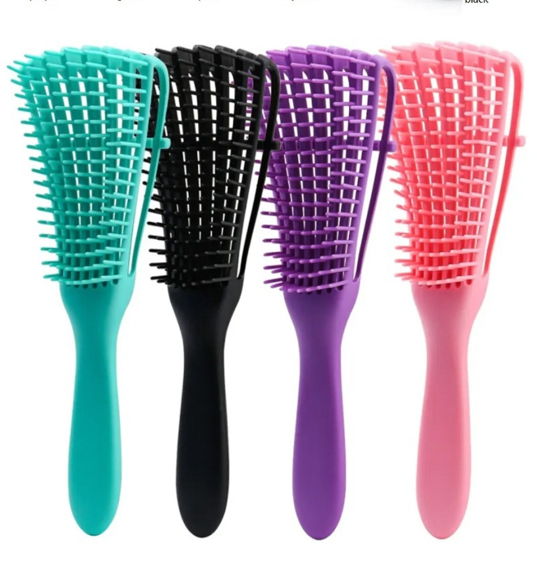 Octopus Gloway Plastic Anti-Static 8 Rows Detangler Brush Professional Detangling Hair Brush Afro Comb For Curly Ha