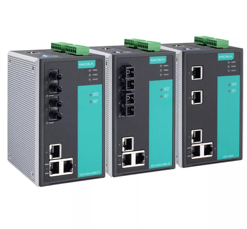 EDS-505A Series MOXA Managed Industrial Network Switch 5 Port Ethernet Switch EDS-505A