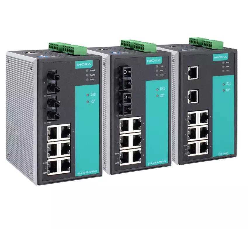 EDS-508A Series Moxa Network Switch 8 Port Managed Industrial Internet Ethernet Switch