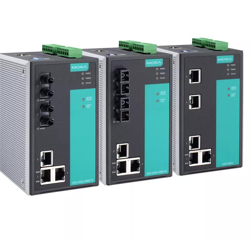 EDS-505A Series MOXA Managed Industrial Network Switch 5 Port Ethernet Switch EDS-505A