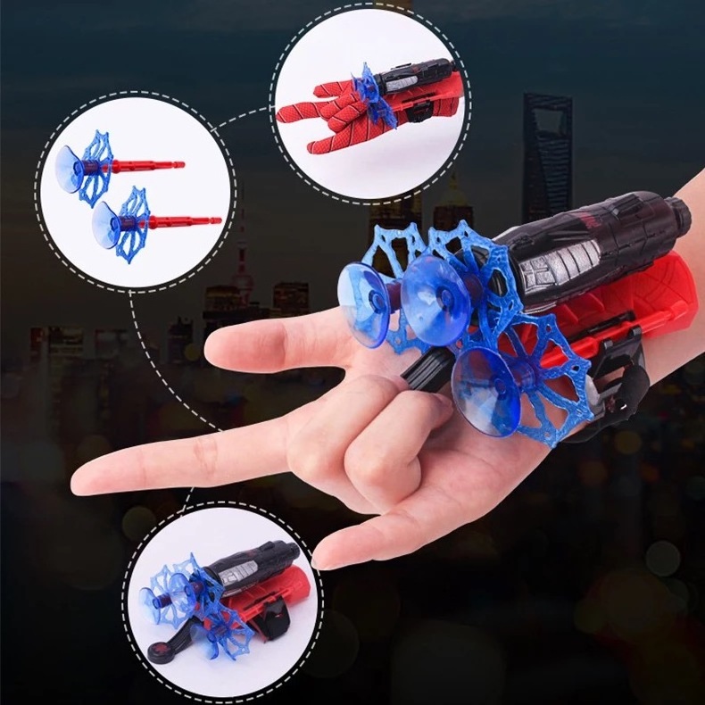 2022 Hot Children Heroic Dream Super Hero Spider Man Person Launcher Glove With Bullet Set