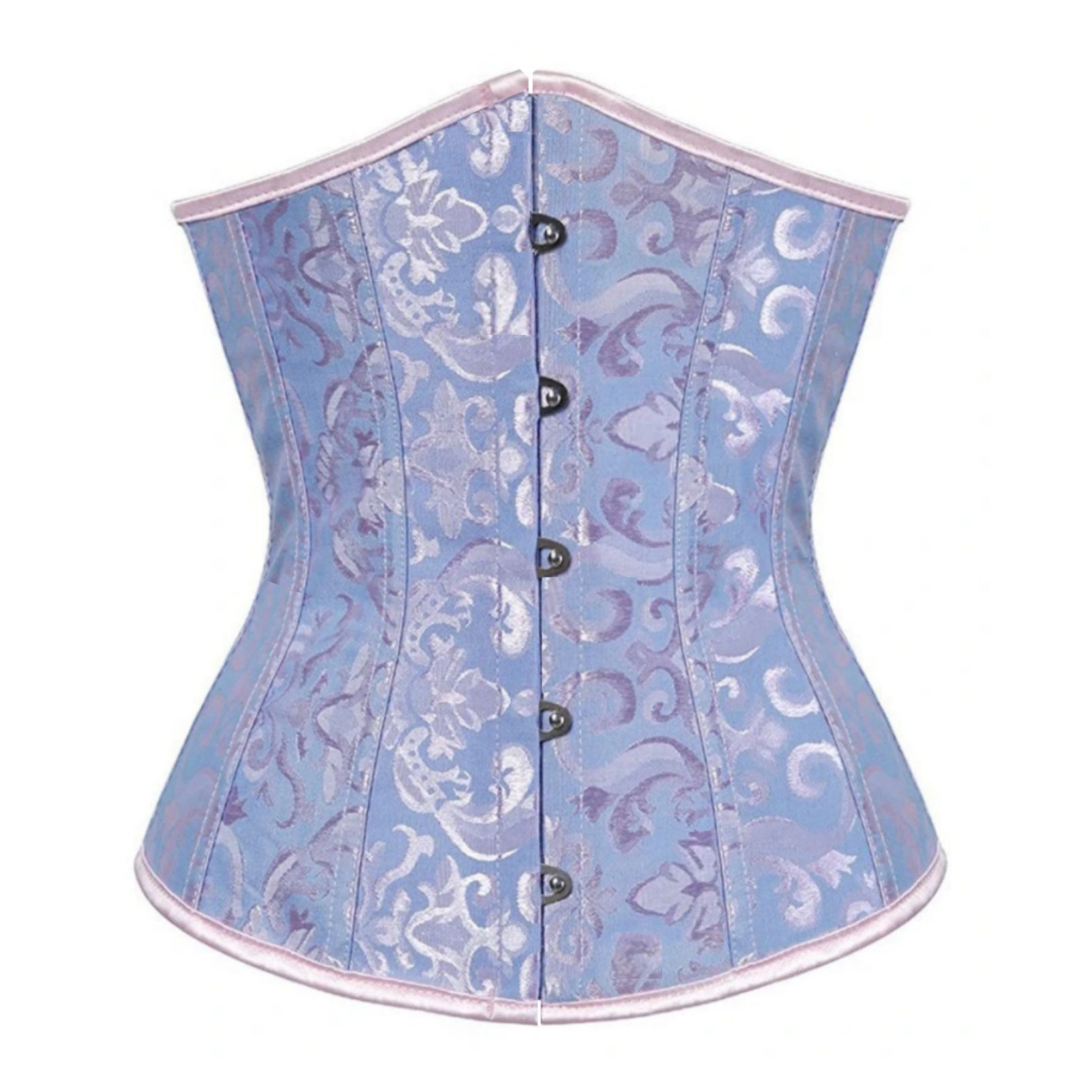 Durable White Floral Printed Bridal Bustier Waist Trimmer Sexy Jacquard Lace Up Steel Bone Women's Shapers Plus Size Corset