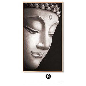 Classical Original Indian Acrylic Buddha Head Handmade Wall Art Home Decor 100% Hand Painted Oil Paintings Wall Art Painting