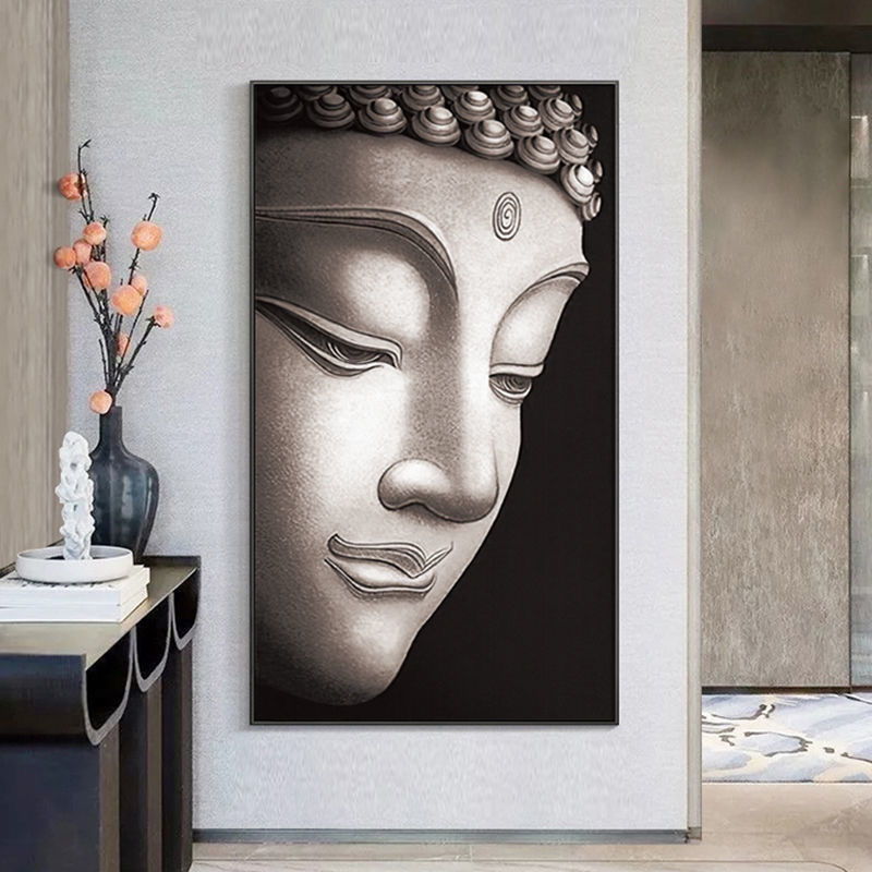 Classical Original Indian Acrylic Buddha Head Handmade Wall Art Home Decor 100% Hand Painted Oil Paintings Wall Art Painting