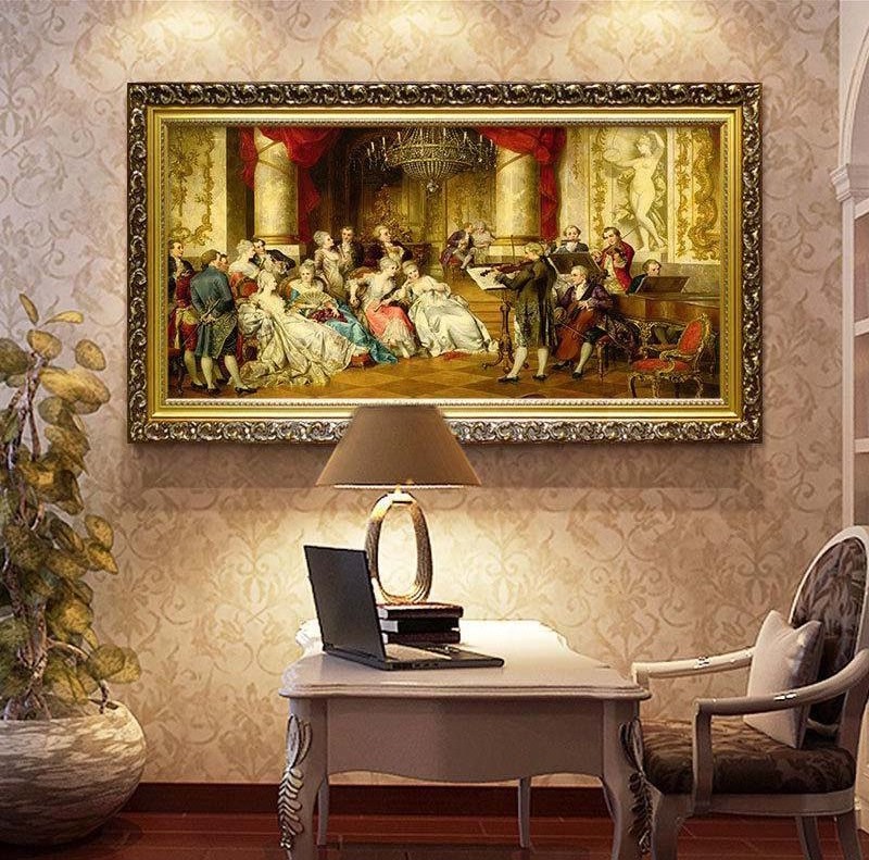 Super Large Solid Wood Antique Mirror Painting 100% Hand Painted Home Decor Oil Painting Christmas Gift Nordic Palace Wall Art