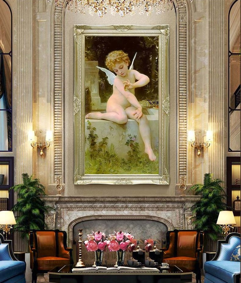 Handmade Famous Angel Kids Handmade Painted Delicate Portraits Decorate Reproduction Wall Art Decor Oil Painting on Canvas