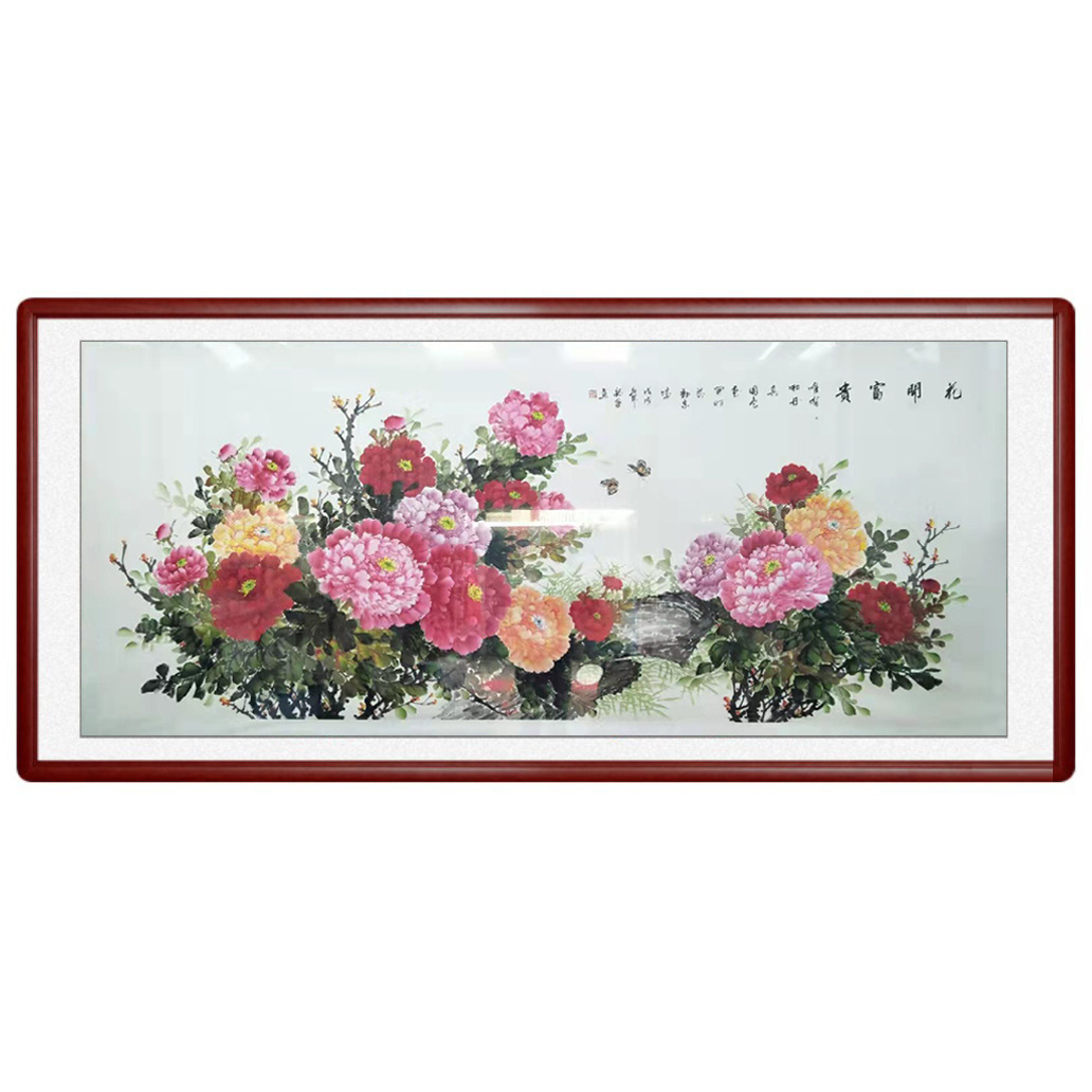 2 Meter Pink Peony Flower Wall Picture Chinese Painting Art Nordic Poster Wall Painting Modern Abstract Painting Decor By Ink