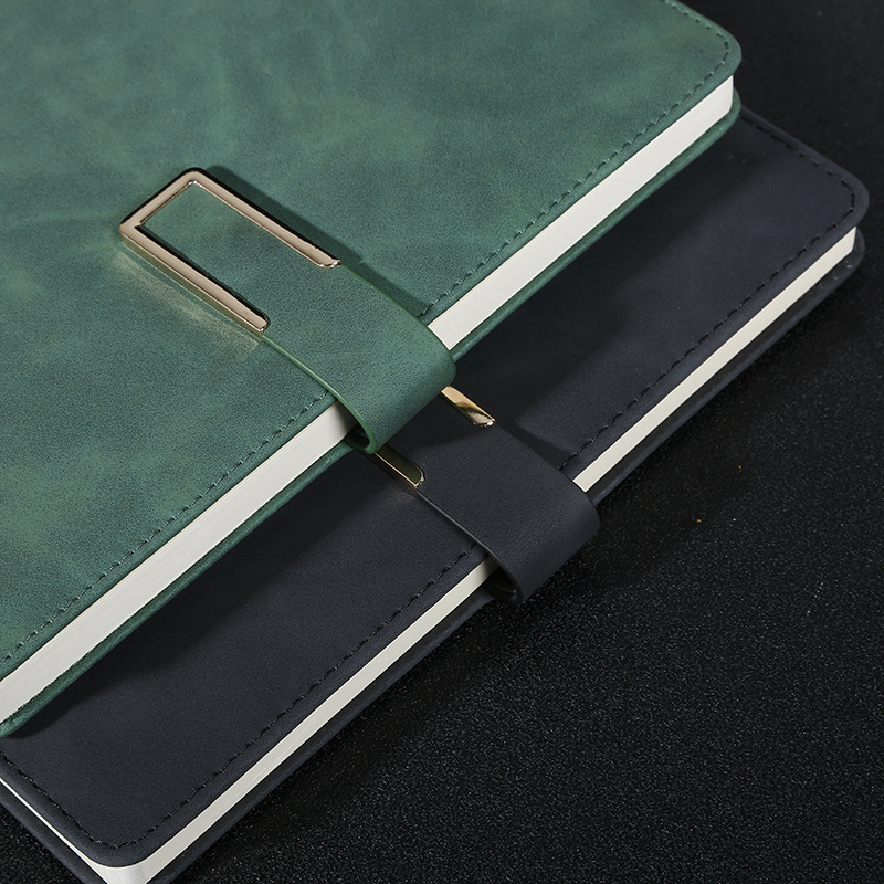 Business A5 PU Leather Notebook Solid Color Conference Book Thickened Magnetic Buckle Notepad Gift Box