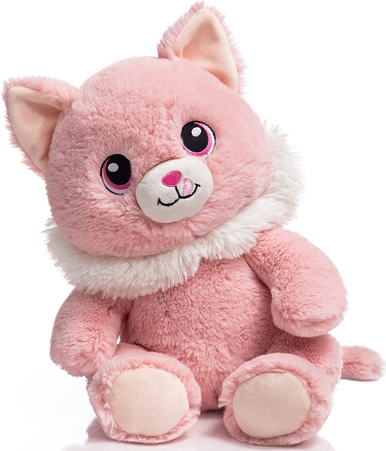 Pink Cat Stuffed Animal Pink Kitty Cute Kitten Plush Toy Gift for Kids 11 inch