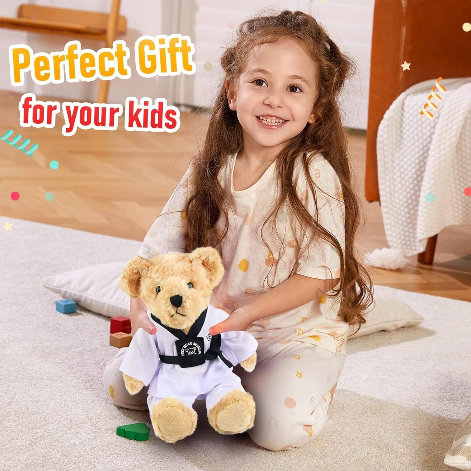 Taekwondo Teddy Bear Karate Bear Martial Arts Stuffed Animals Adorable Gifts for Taekwondo Kid Black Belt Gifts for Girl and Boy