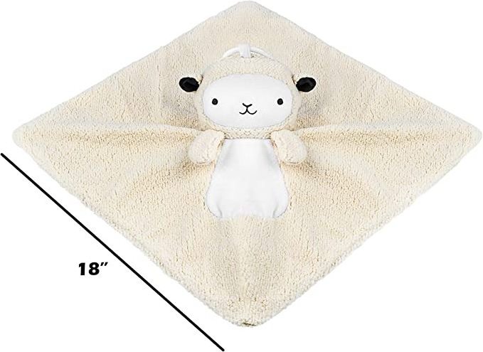 18 inches White Minky Sound & Light Baby Security Blanket Lovey Plush Lullaby Music Player White Noise Soother & Soft Night