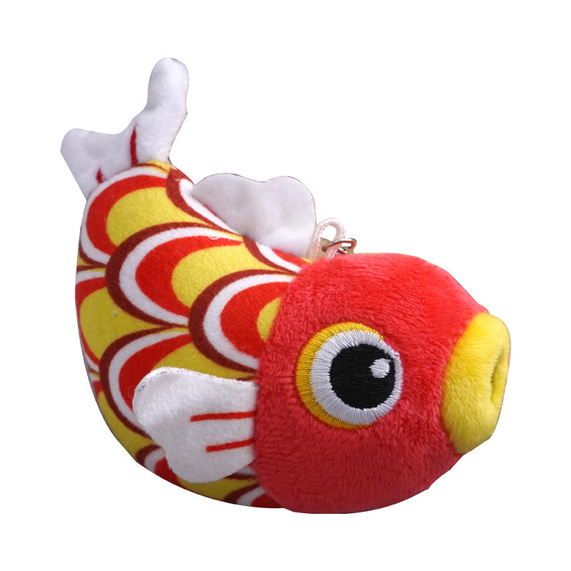 Internet celebrity ins cute little carp pendant doll plush toy koi fish cloth doll backpack pendant keychain