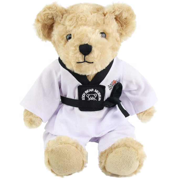 Taekwondo Teddy Bear Karate Bear Martial Arts Stuffed Animals Adorable Gifts for Taekwondo Kid Black Belt Gifts for Girl and Boy