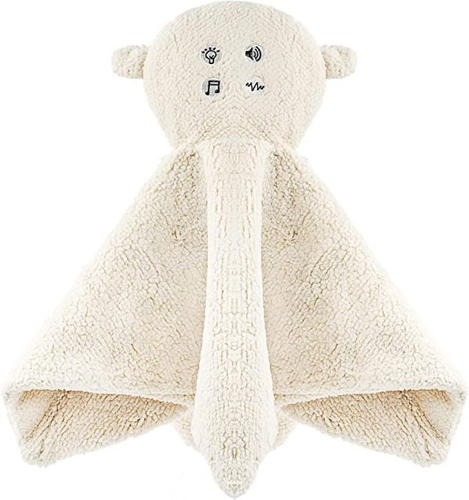 18 inches White Minky Sound & Light Baby Security Blanket Lovey Plush Lullaby Music Player White Noise Soother & Soft Night