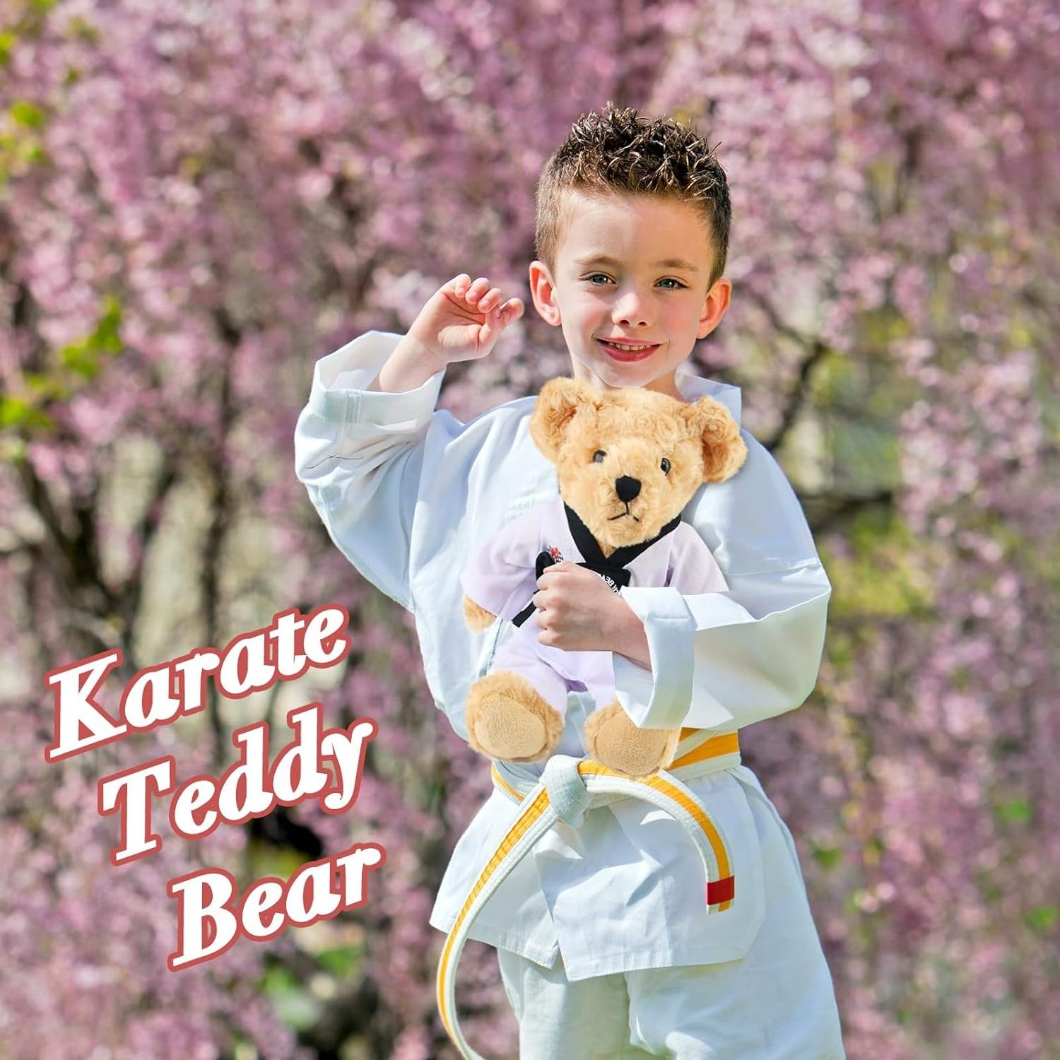 Taekwondo Teddy Bear Karate Bear Martial Arts Stuffed Animals Adorable Gifts for Taekwondo Kid Black Belt Gifts for Girl and Boy