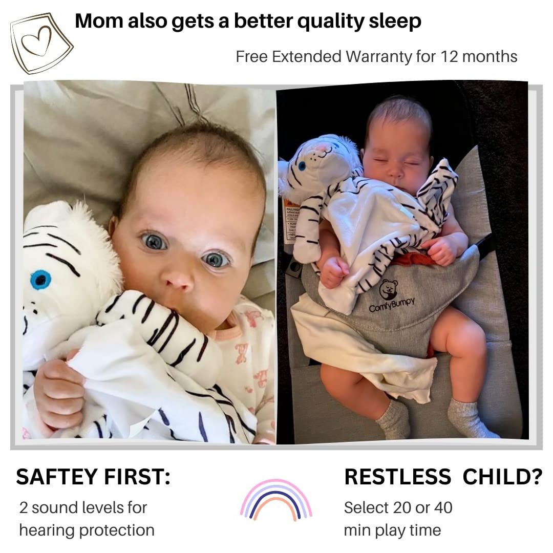 Baby Sleep Soother - White Noise & Lullaby Security Blanket- Reduce Night Time Wake Ups- Help Kids Go to Sleep Faster