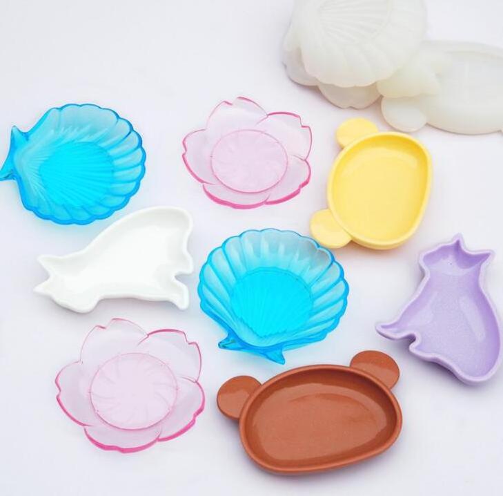 Concrete Gypsum epoxy resin Jewelry Bowl Plate Tray Dish Shell Shape Silicone Mold Clam sea Shell Concrete Silicone Mould