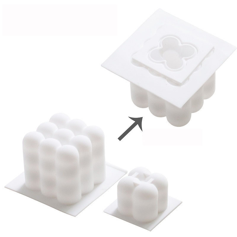 DIY 3D Silicone Candle Molds 2pc set  Mini Rubik's Cube Aromatherapy Candle Silicone Mold Handmade Soy Wax Candle Mold for sale