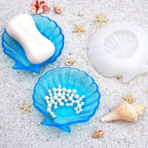 Concrete Gypsum epoxy resin Jewelry Bowl Plate Tray Dish Shell Shape Silicone Mold Clam sea Shell Concrete Silicone Mould