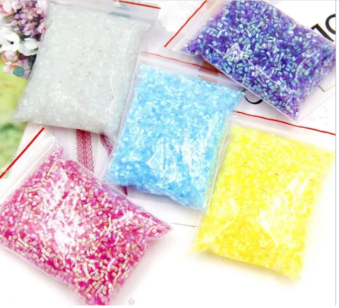 Bingsu Beads 500g Slime Supplies 2-3mm mix color soft plastic tube DIY Sprinkles kit for Fluffy Clear Crunchy Slime Clay