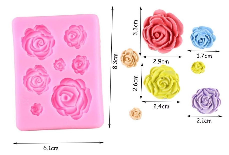 Flower Fondant Cake Molds Rose Flower Silicone Candy Molds For Sugar Cake Decorating Cupcake Topper Chocolate Gum Paste