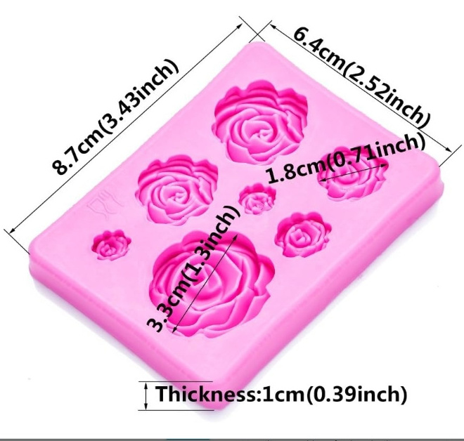 Flower Fondant Cake Molds Rose Flower Silicone Candy Molds For Sugar Cake Decorating Cupcake Topper Chocolate Gum Paste