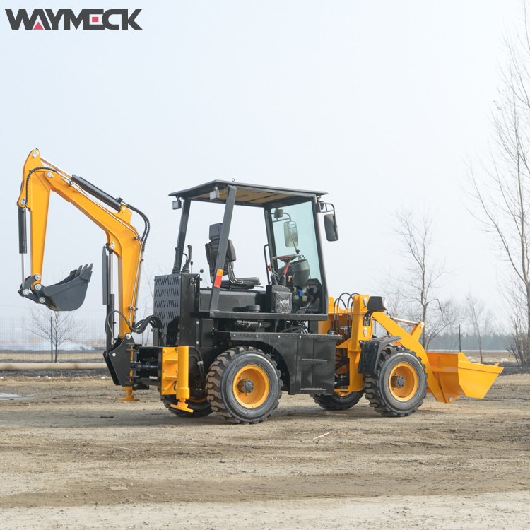 Waymeck 1 ton backhoe mini loader small size farm household backhoe excavator loader